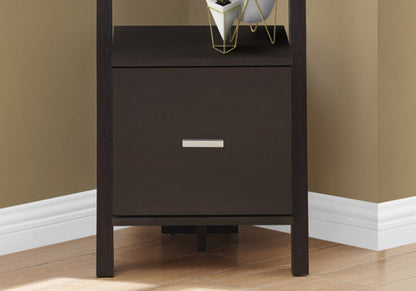 Brown Wood Four Tier Ladder Bookcase