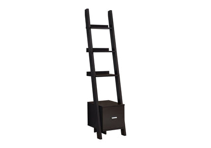 Brown Wood Four Tier Ladder Bookcase