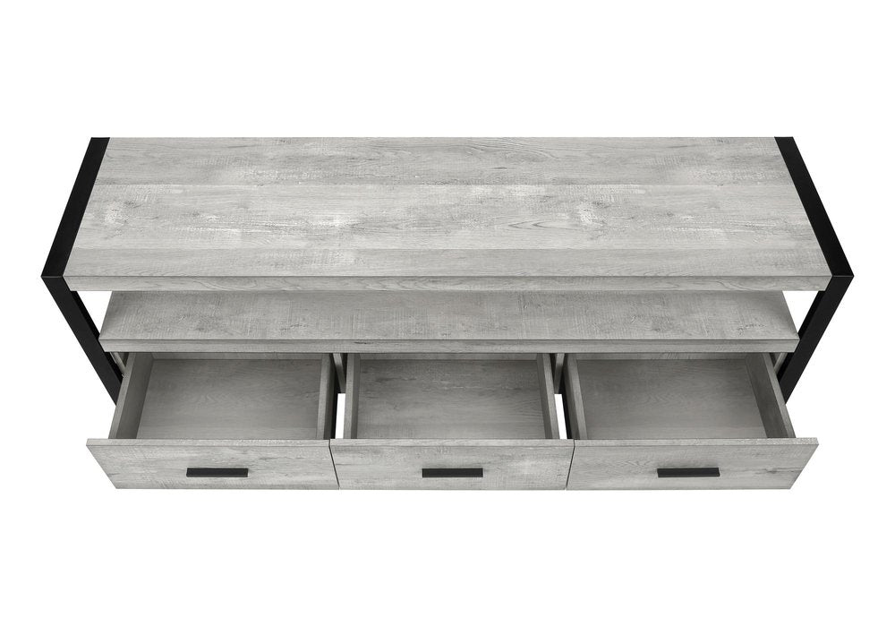 59" Black Cabinet Enclosed Storage TV Stand