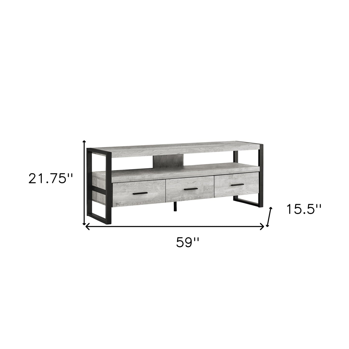 59" Brown and Black Cabinet Enclosed Storage TV Stand