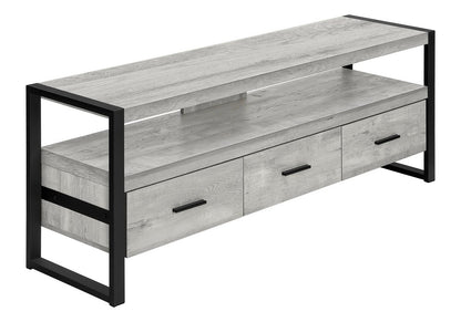 59" Black Cabinet Enclosed Storage TV Stand