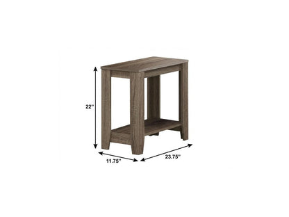 22" Deep Taupe End Table With Shelf