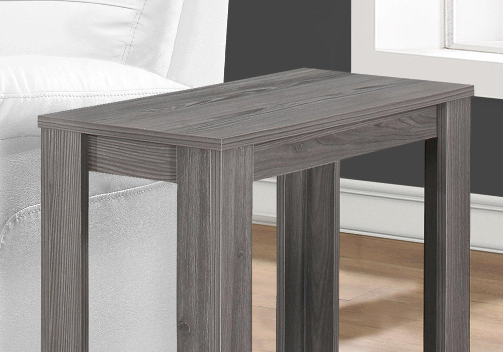 22" Gray Wood End Table With Shelf