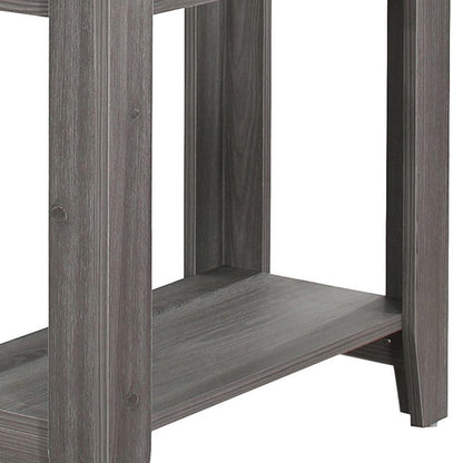 22" Gray Wood End Table With Shelf