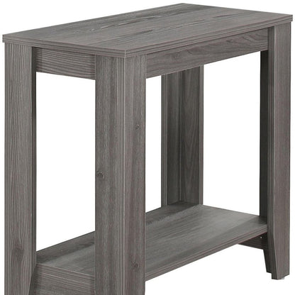 22" Gray Wood End Table With Shelf
