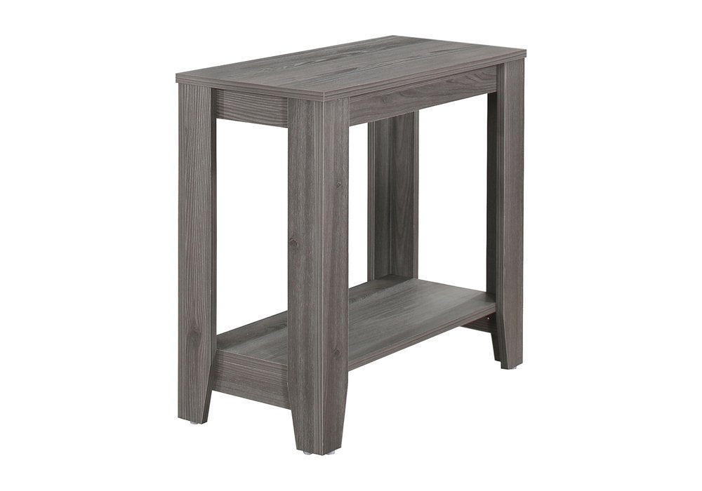 22" Gray Wood End Table With Shelf