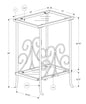 30" Silver And Clear Glass And Metal Square End Table With Shelf