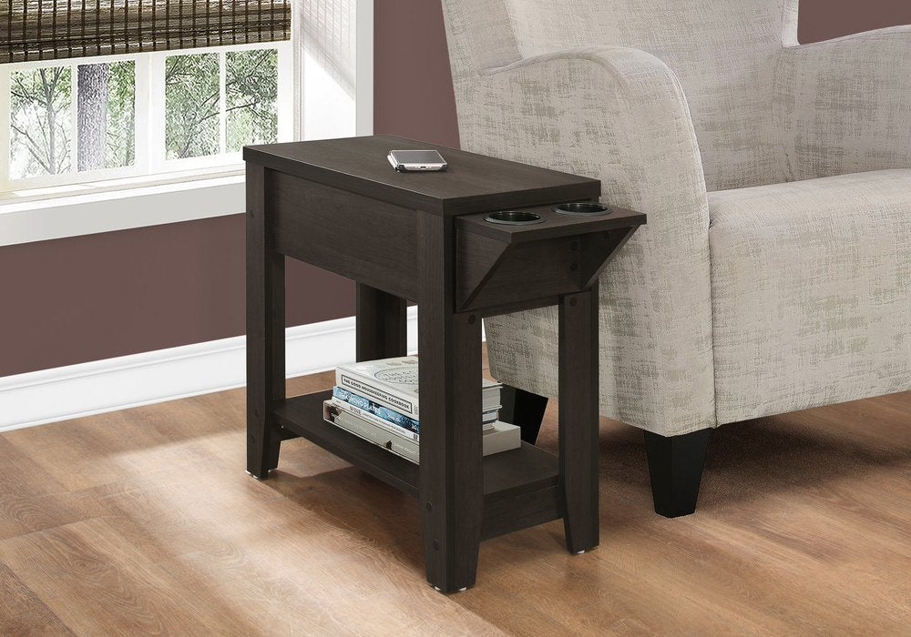 23" Taupe Wood End Table With Shelf