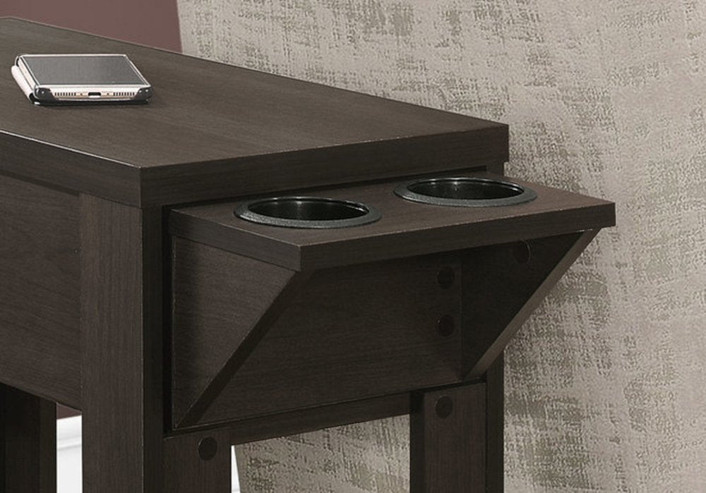 23" Taupe Wood End Table With Shelf
