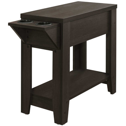 23" Taupe Wood End Table With Shelf
