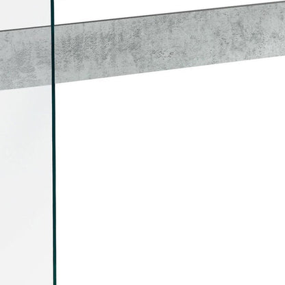 44" White and Clear Solid Console Table