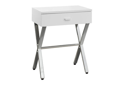 22" Black And Gray Wood And Metal End Table With Drawer