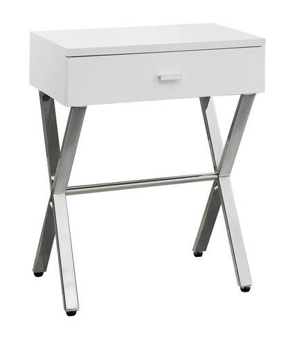 22" Black And Gray Wood And Metal End Table With Drawer