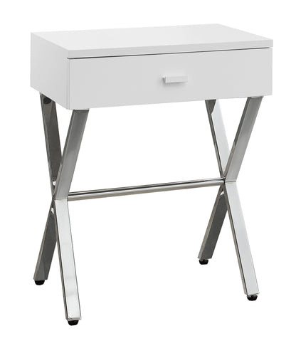 22" Black And Gray Wood And Metal End Table With Drawer