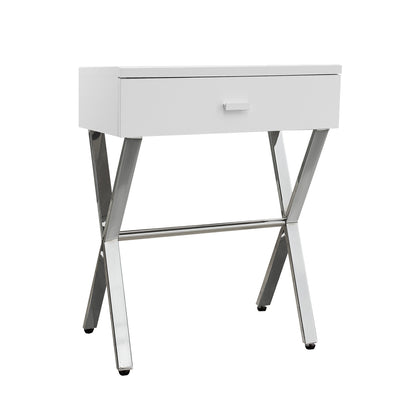 22" Black And Gray Wood And Metal End Table With Drawer