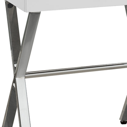 22" Black And Gray Wood And Metal End Table With Drawer