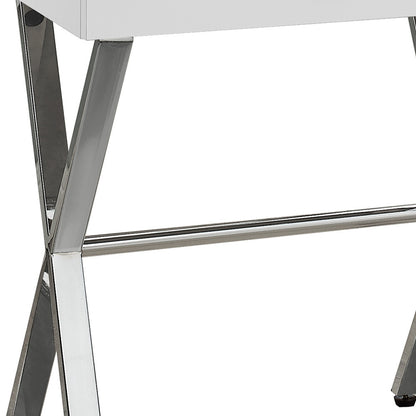 22" Black And Gray Wood And Metal End Table With Drawer