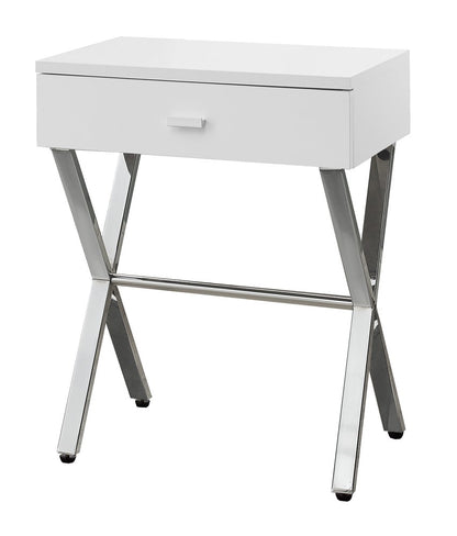 22" Black And Gray Wood And Metal End Table With Drawer