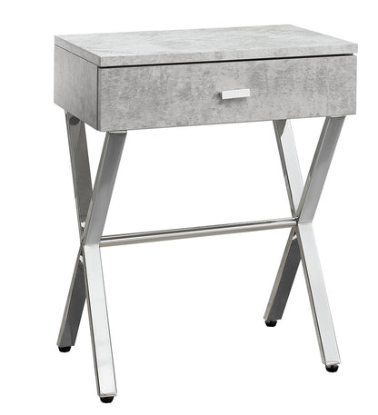 22" Black And Gray Wood And Metal End Table With Drawer