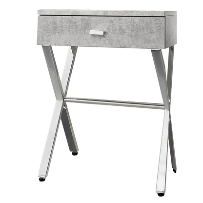 22" Black And Gray Wood And Metal End Table With Drawer