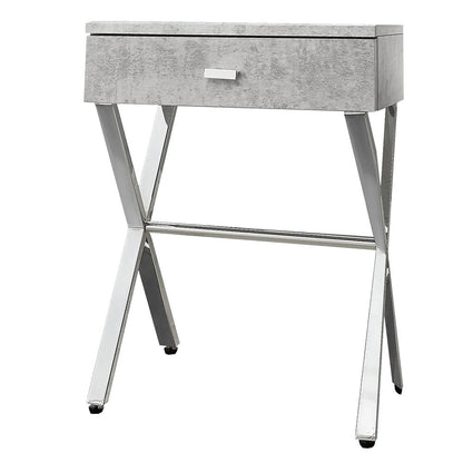 22" Black And Gray Wood And Metal End Table With Drawer