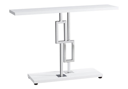 47" White Floor Shelf Console Table With Storage