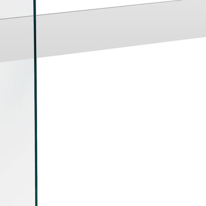 44" White and Clear Solid Console Table