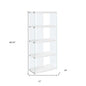 59" White Glass Four Tier Etagere Bookcase