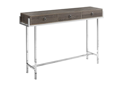 48" White and Silver Console Table And Drawers