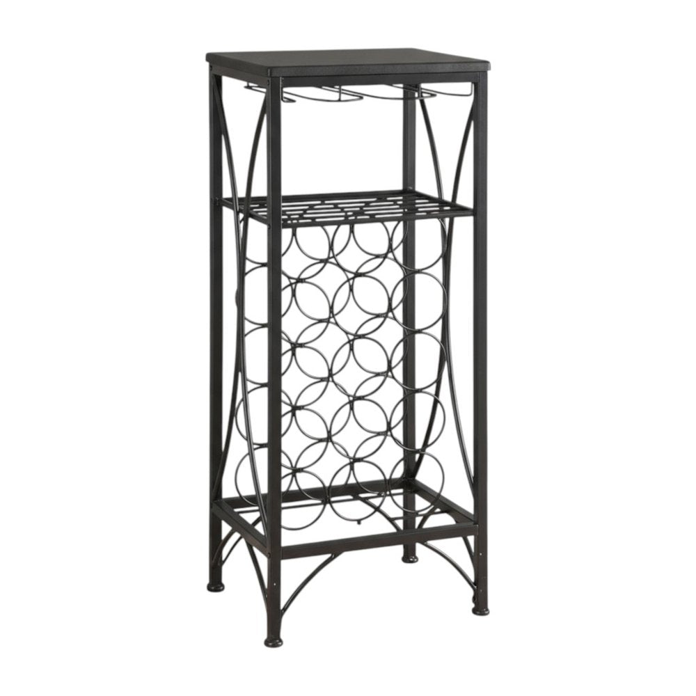 41" Black Stainless Steel Wine Rack