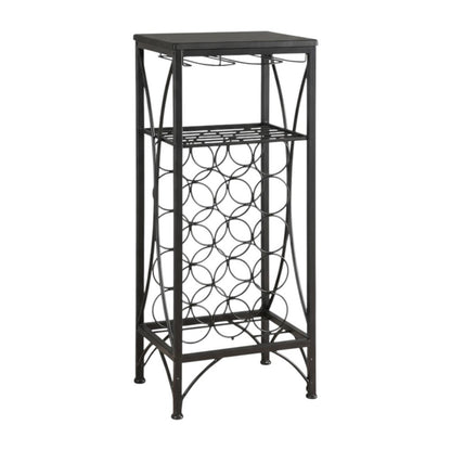 41" Black Stainless Steel Wine Rack