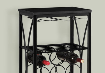 41" Black Stainless Steel Wine Rack