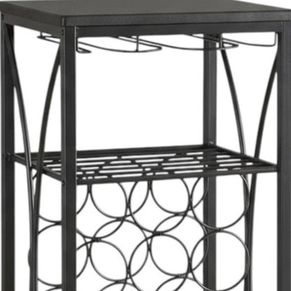 41" Black Stainless Steel Wine Rack