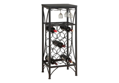 41" Black Stainless Steel Wine Rack
