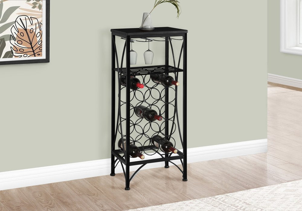 41" Black Stainless Steel Wine Rack