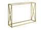 42" Clear And Gold Glass Frame Console Table