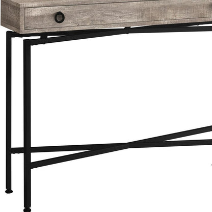 43" Brown And Black Cross Leg Console Table