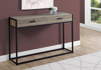 48" Black Frame Console Table And Drawers