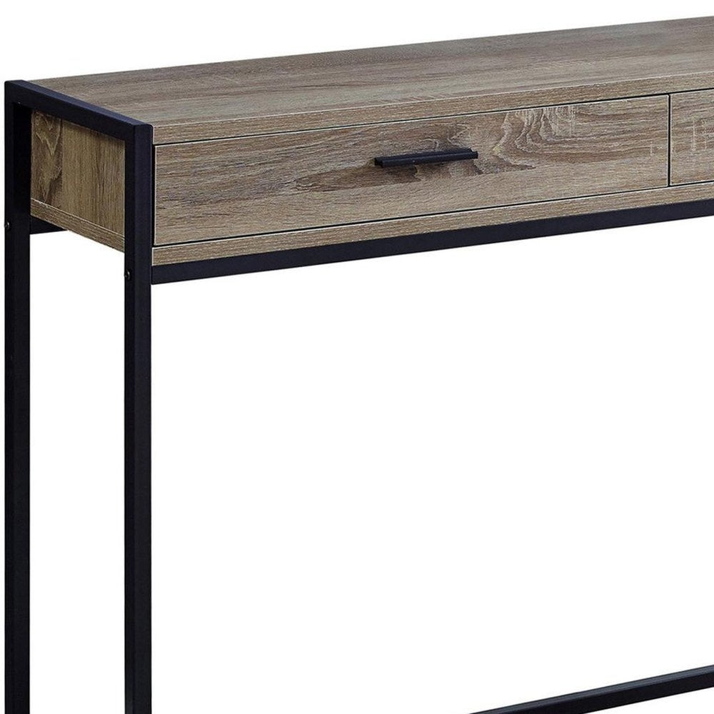 48" Black Frame Console Table And Drawers