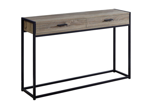 48" Black Frame Console Table And Drawers