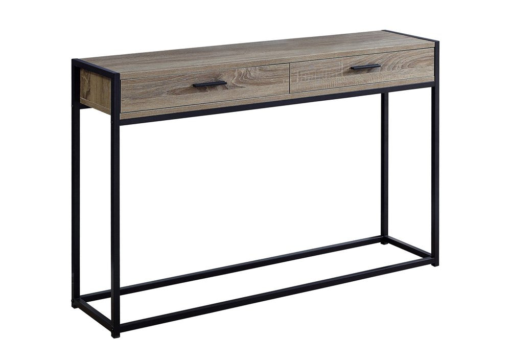 48" Black Frame Console Table And Drawers