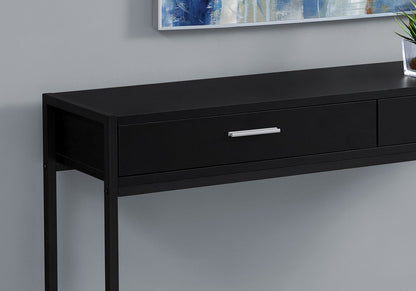 48" Black Frame Console Table And Drawers