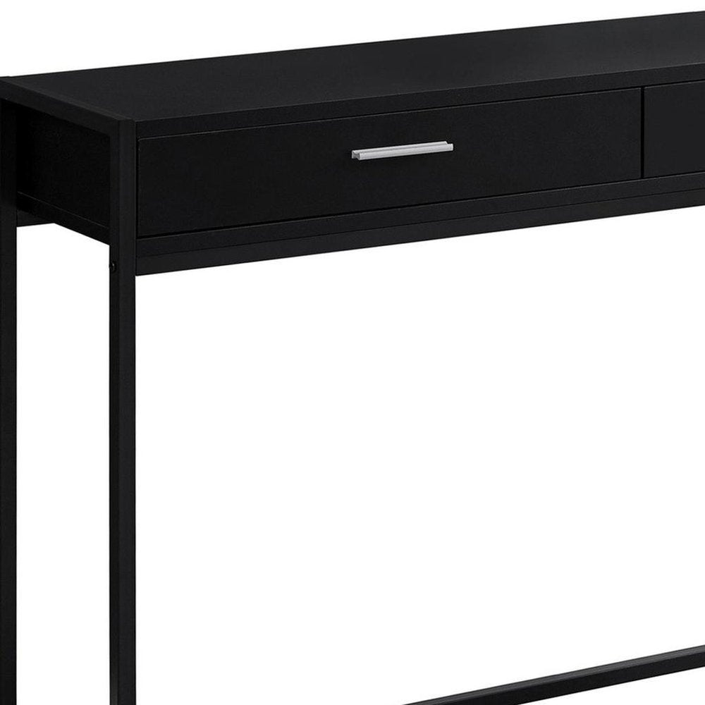 48" Gray and Black Frame Console Table And Drawers