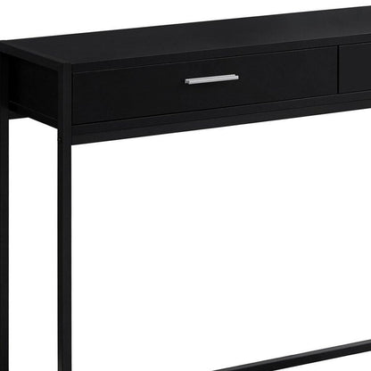 48" Gray and Black Frame Console Table And Drawers