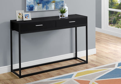 48" Gray and Black Frame Console Table And Drawers