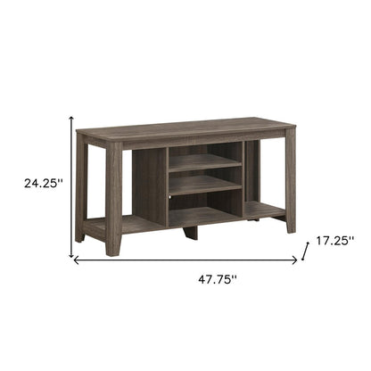48" Dark Brown Open shelving TV Stand