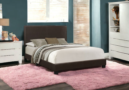 Brown Standard Bed Upholstered With Headboard