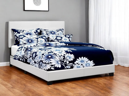 White Faux Leather Queen Bed Frame