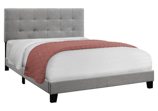 Beige Queen Upholstered Bed Frame