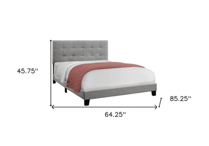 Beige Queen Upholstered Bed Frame